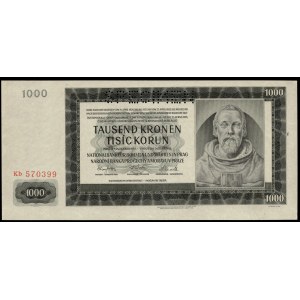 Bohemia and Moravia. 1000 Korun 1942 Specimen