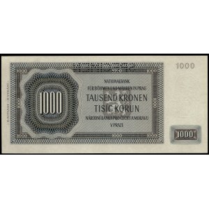 Bohemia and Moravia. 1000 Korun 1942 Specimen