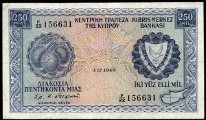 Cyprus. 250 Mil 1969