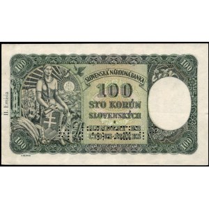 Slovakia. 100 Korun 1940 Specimen