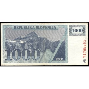 Slovenia. 1000 Tolarjev 1990