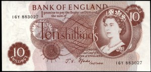 Great Britain. 10 Shillings 1961