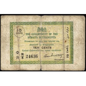 Straits Settlements. 10 Cents 1920