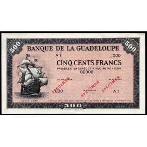 Guadeloupe. 500 Francs 1942 Specimen