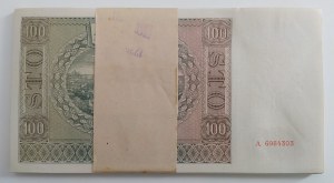 Poland. 1941 100 Zlotych Prefix A Original Bundle 50x Pcs