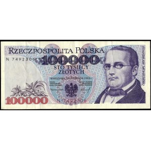 Poland. 100000 Zlotych 1993 Prefix N