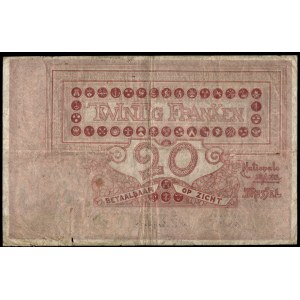 Belgium. 20 Francs 1914