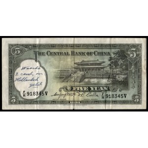 China. 5 Yuan 1936 Contemporary Notation