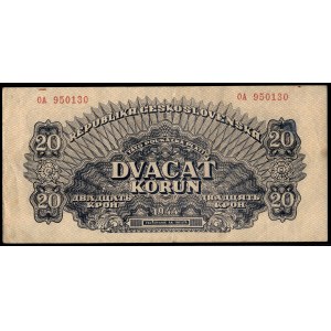 Tchécoslovaquie. 20 Korun 1944