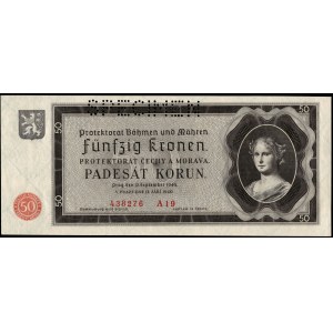 Bohemia and Moravia. 50 Korun 1940 Specimen