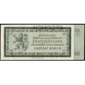 Bohemia and Moravia. 50 Korun 1940 Specimen