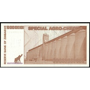 Zimbabwe. 50 Billion Dollars 2008 Agro Cheque