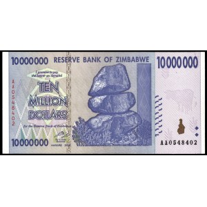Zimbabwe. 10 Million Dollars 2008