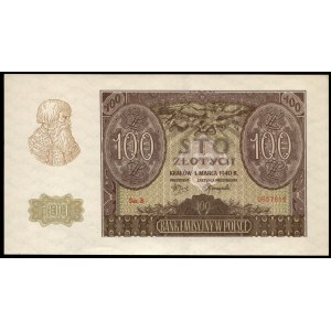 Poland. 100 Zlotych 1940 Prefix B ZWZ WWII London Counterfeit