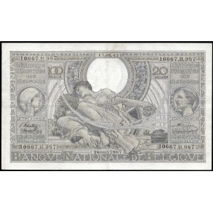 Belguim. 100 Francs 20 Belgas 1943 French Obverse