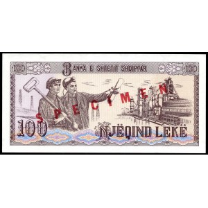 Albania. 100 Leke 1991 Specimen