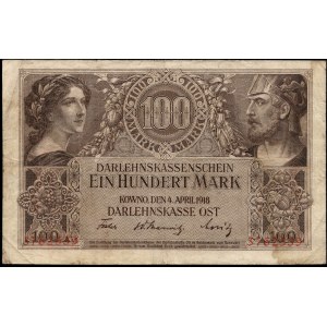 Poland. Kowno 100 Marek 1918