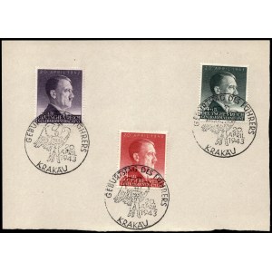 Poland. Krakow Postcard Sized Carton Three GG Stamps 20.4.1943
