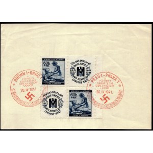 Czechoslovakia. Brno & Prague Postcard Sized Carton Four GG Stamps 20.4.1941