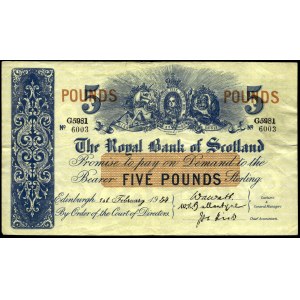 Schottland. 5 Pfund 1954