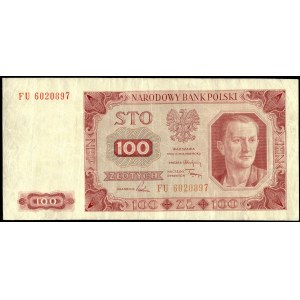 Poland. 100 Zlotych 1948 Series FU Bez Ramki - Error Uncentered Print