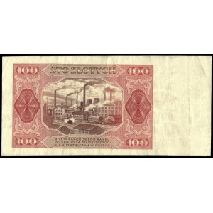 Poland. 100 Zlotych 1948 Series FU Bez Ramki - Error Uncentered Print