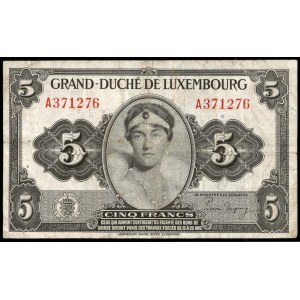 Luxembourg. 5 Francs 1944