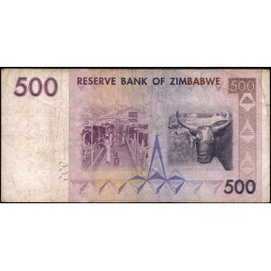 Zimbabwe. 500 dolarów 2008 Semi Solid S/N 6666266