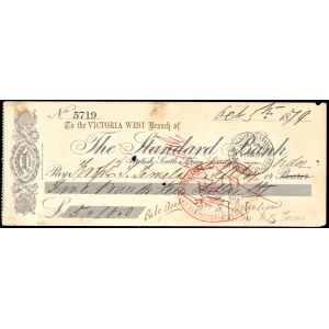 South Africa. Check Standard Bank 24.11.1879