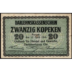 Poland. Poznań 20 Kopeken 1916 Ober Ost