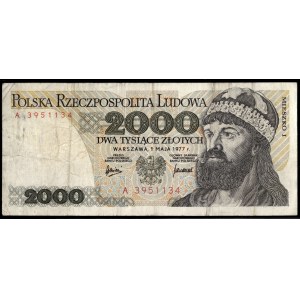Poland. 2000 Zlotych 1977 Prefix A
