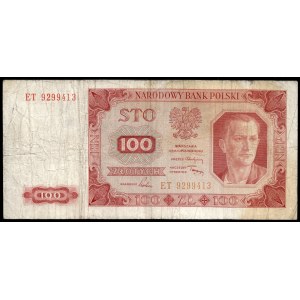 Poland. 100 Zlotych 1948 Prefix ET