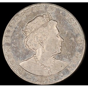 Isle of Man. 1 Pound 2017 Peregrine Falcon and Raven