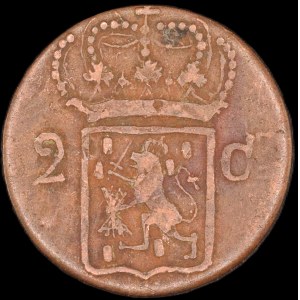 Netherlands East Indies. 2 Cents 1834 V Surabaya
