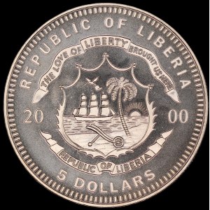 Liberia. 5 Dollars 2000 Orient Express