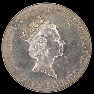 Veľká Británia. 5 libier 1926 1996 Narodeniny kráľovnej
