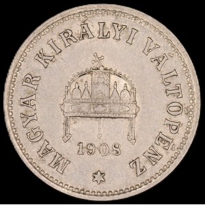 Węgry. 10 Filler 1908