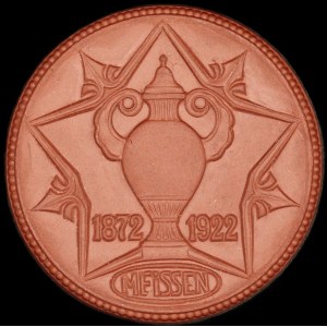 Germany. Porcelain Meissen Medal 1872 1922 Porcelain Factory