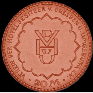 Deutschland. Porzellan Dresden 20 Mark 1921 Rekonstruktion