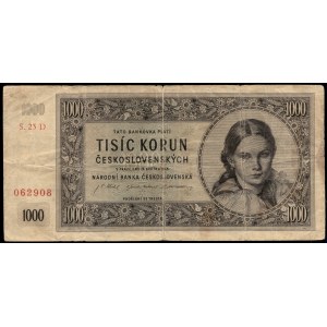 Tchécoslovaquie. 1000 Korun 1945