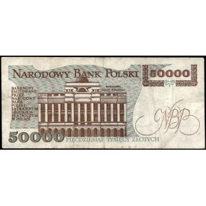 Poland. 50000 Zlotych 1989 Prefix W
