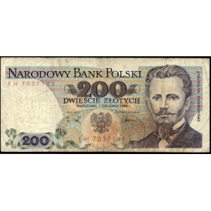 Poland. 200 Zlotych 1988 Series EH Error Uncentered Cut