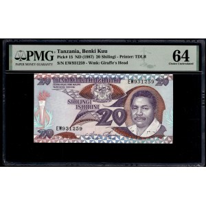 Tanzania. 20 Shilingi 1987