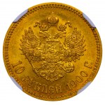 Ruské impérium, 10 rublů, rok 1900, (FZ), NGC, AU 58