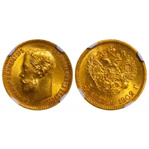 Ruské impérium, 5 rubľov, rok 1902, (AR), NGC, MS 62