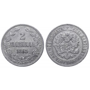 Ruské impérium, Fínsko, 2 Markka, 1865 rok, S