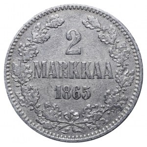 Ruské impérium, Fínsko, 2 Markka, 1865 rok, S