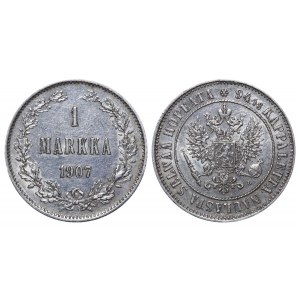 Russian Empire, Finland, 1 Markka, 1907 year, L