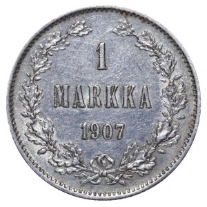 Russian Empire, Finland, 1 Markka, 1907 year, L