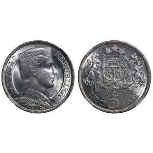 Latvia, 5 Lati, 1929 year, NGC, MS 62